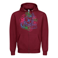 Burgundy bon voyage travel stamp t shirt Zipper Hoodie - linhVisuals