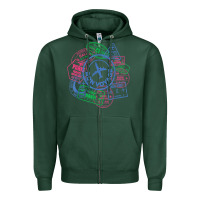 Sports Green bon voyage travel stamp t shirt Zipper Hoodie - linhVisuals
