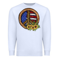 White Peace Sign Premium Sweatshirt - JahusDesignShop
