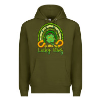 Army Green lucky vibes Premium Hoodie - Artiststas