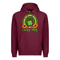 Burgundy lucky vibes Premium Hoodie - Artiststas