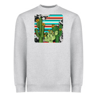 Heather Grey cactus cowhide coaster Heavyweight Sweatshirt - JahusDesignShop