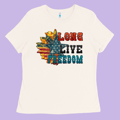 Long Live Freedom Ladies Tee Designed By Fadigitalartstudio