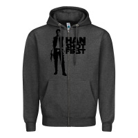 Charcoal Heather han shot first Zipper Hoodie - linhVisuals