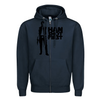 Navy han shot first Zipper Hoodie - linhVisuals