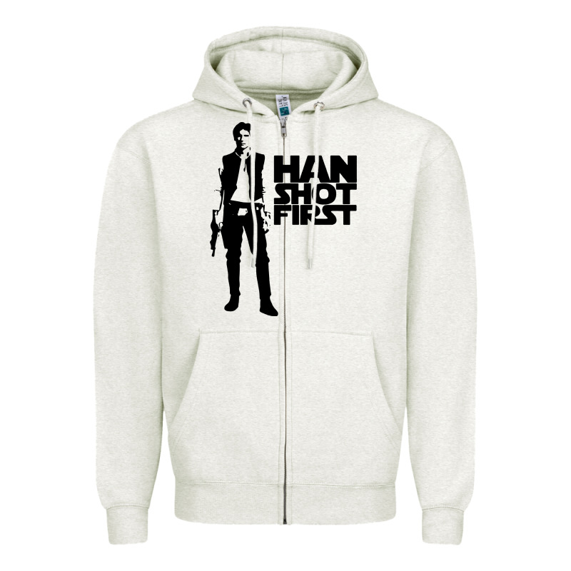 Han Shot First Zipper Hoodie by linhVisuals | Teevron