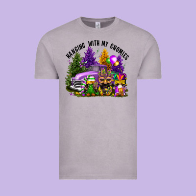 Mardi Gras Hanging With My Gnomies Vintage Tee Designed By Fadigitalartstudio