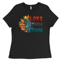 Black Long live freedom Ladies Tee - FaDigitalArtStudio