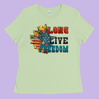 Long Live Freedom Ladies Tee Designed By Fadigitalartstudio