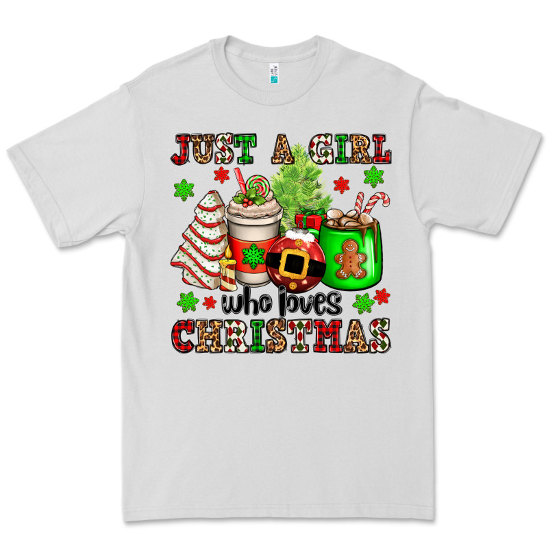 Just A Girl Who Loves Christmas Premium Tee by OliviaCreatesArt | Teevron