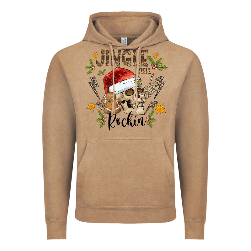 Jingle Bell Rock Black Vintage Hoodie by CowhideDigitalArt | Teevron