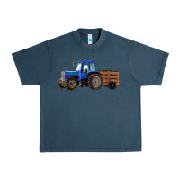 Midnight Navy Farm Tractor Urban Heavy Tee - RanaPortraitStore