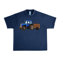 Navy Farm Tractor Urban Heavy Tee - RanaPortraitStore