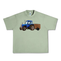 Oil Green Farm Tractor Urban Heavy Tee - RanaPortraitStore