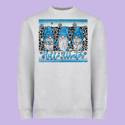 Hello Winter Gnome Heavyweight Sweatshirt Designed By Jahusdesignshop