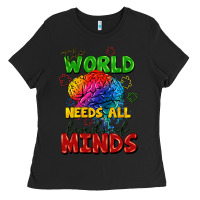 Black The world needs all kinds of minds Ladies Tee - FaDigitalArtStudio