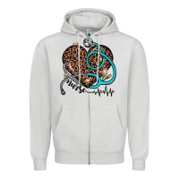 Nurse Leopard Heart Zipper Hoodie | Teevron
