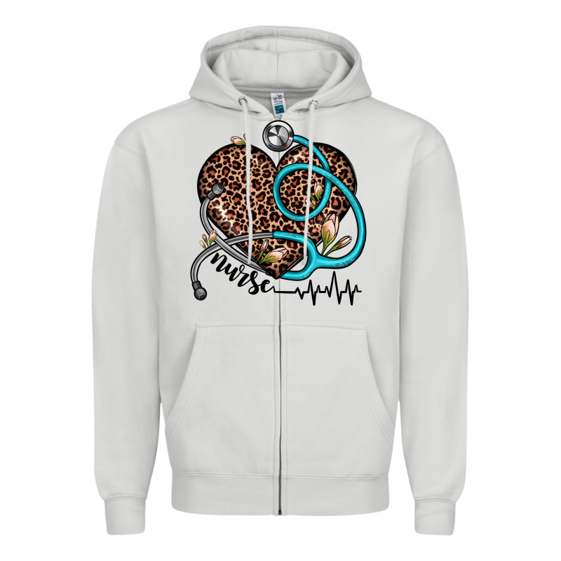 Nurse Leopard Heart Zipper Hoodie by JahusDesignShop | Teevron