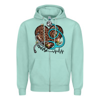 Seafoam nurse leopard heart Zipper Hoodie - JahusDesignShop