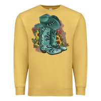 Antique Gold Turquoise Cowboy Boots Premium Sweatshirt - JahusDesignShop