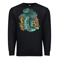 Black Turquoise Cowboy Boots Premium Sweatshirt - JahusDesignShop