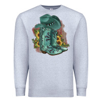 Heather Grey Turquoise Cowboy Boots Premium Sweatshirt - JahusDesignShop