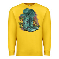Lemon Turquoise Cowboy Boots Premium Sweatshirt - JahusDesignShop