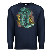 Navy Turquoise Cowboy Boots Premium Sweatshirt - JahusDesignShop