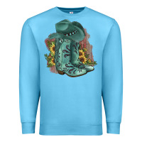 Ocean Blue Turquoise Cowboy Boots Premium Sweatshirt - JahusDesignShop
