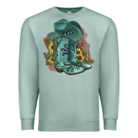 Seafoam Turquoise Cowboy Boots Premium Sweatshirt - JahusDesignShop