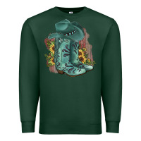 Sports Green Turquoise Cowboy Boots Premium Sweatshirt - JahusDesignShop