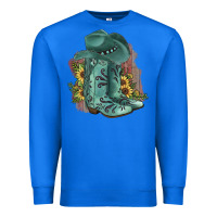 True Royal Turquoise Cowboy Boots Premium Sweatshirt - JahusDesignShop