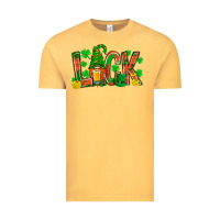 Vintage Mustard Western Luck With Gnome And Beer Vintage Tee - BundleAndBundleShop