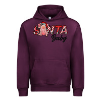 Mauve Wine Christmas Santa Baby Urban Hoodie - RanaPortraitStore