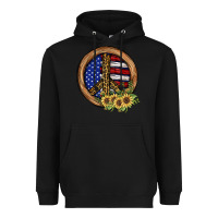 Black Peace Sign Heavyweight Hoodie - JahusDesignShop