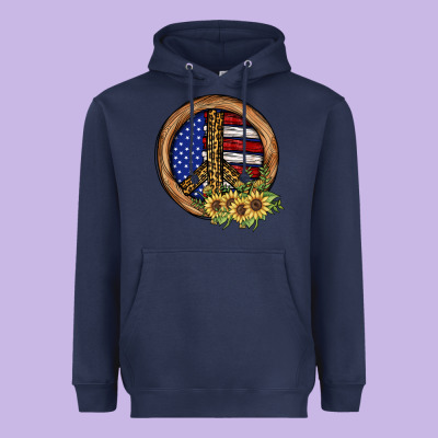 Peace Sign Heavyweight Hoodie Designed By Jahusdesignshop