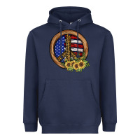 Navy Peace Sign Heavyweight Hoodie - JahusDesignShop