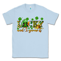 Dusty Blue Lucky and i gnome it St. Patrick's Day Classic Tee - CowGirlArtShop