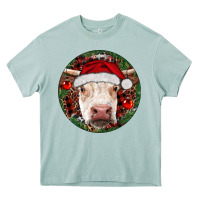 Arona Hereford Cow Christmas Heavy Core Tee - RanaPortraitStore