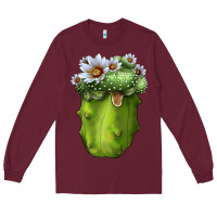 Burgundy Blossfeldia Cactus Long Sleeve Tee - LillyAllenDesigns