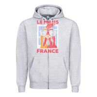 Heather Grey le mans t  shirt le mans france gallic rooster t  shirt Zipper Hoodie - linhVisuals