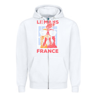 White le mans t  shirt le mans france gallic rooster t  shirt Zipper Hoodie - linhVisuals