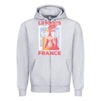 Heather Grey limoges t  shirt limoges france gallic rooster t  shirt Zipper Hoodie - linhVisuals