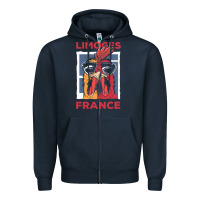 Navy limoges t  shirt limoges france gallic rooster t  shirt Zipper Hoodie - linhVisuals