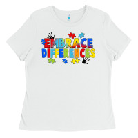 White Embrace differences Ladies Tee - FaDigitalArtStudio