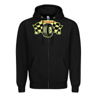 Black firestone one racing Zipper Hoodie - linhVisuals