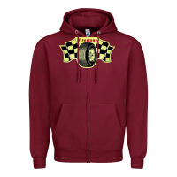 Burgundy firestone one racing Zipper Hoodie - linhVisuals