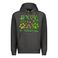 Charcoal Heather happy st. patricks day paws Premium Hoodie - Artiststas