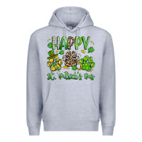Heather Grey happy st. patricks day paws Premium Hoodie - Artiststas