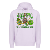 Lilac happy st. patricks day paws Premium Hoodie - Artiststas